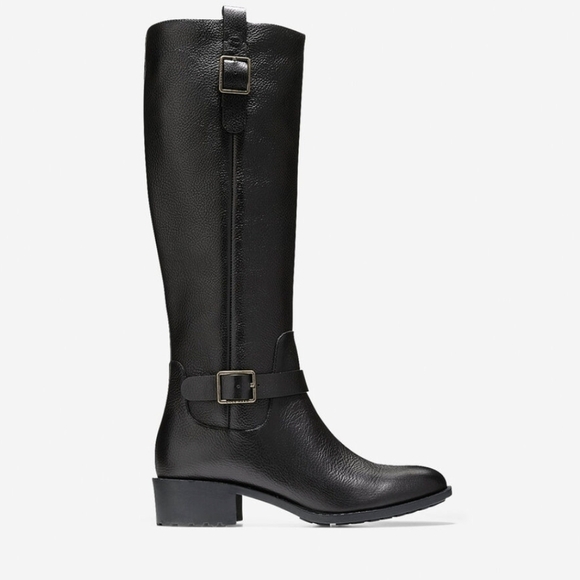 Cole Haan Womens Kenmare  Tall Leather Western Heels boots sz 7.5B - Picture 1 of 12